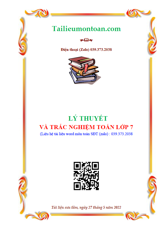 Lý thuyết và trắc nghiệm môn toán lớp 7
