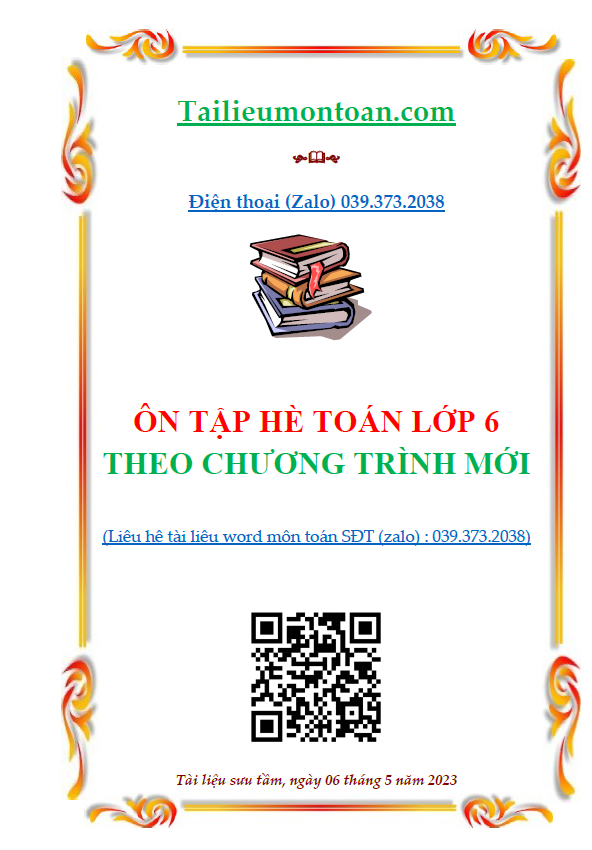 Ôn tập hè toán 6 lên 7 chương trình mới