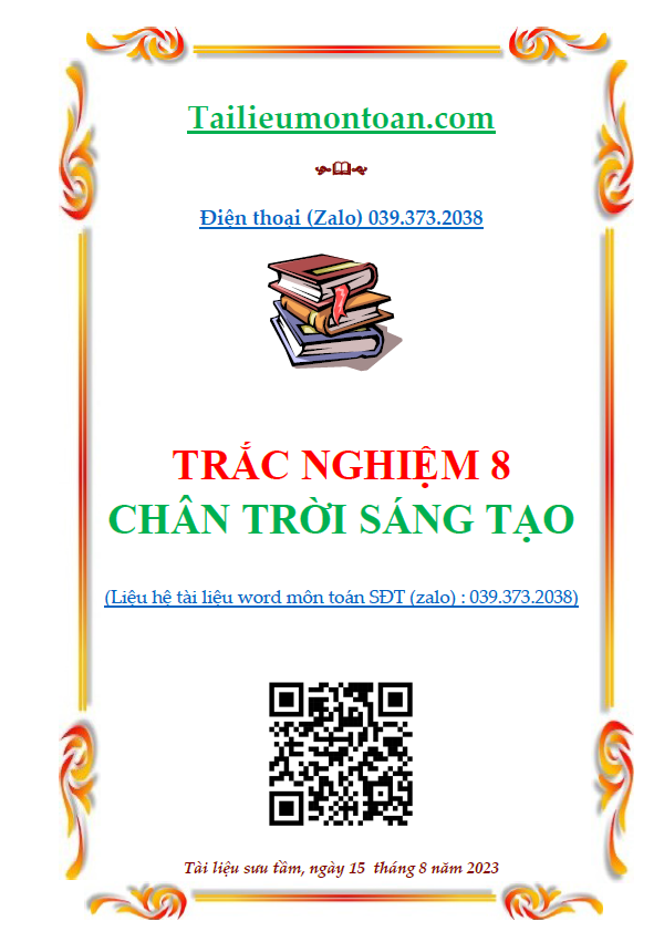 Trắc nghiệm môn toán 8 chân trời sáng tạo